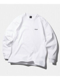 OG LOGO L/S TEE HUF ハフ Tシャツ HUF ハフ トップス カットソー・Tシャツ グレー ブラック グリーン ホワイト【送料無料】[Rakuten Fashion]