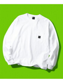 BOX LOGO POCKET LS TEE / HUF ハフ ロゴ Tシャツ ロンT HUF ハフ トップス カットソー・Tシャツ ブラック グリーン オレンジ ホワイト【送料無料】[Rakuten Fashion]