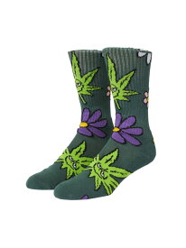 GREEN BUDDY BLOSSOM SOCK HUF ハフ ソックス HUF ハフ 靴下・レッグウェア 靴下 グレー グリーン ホワイト[Rakuten Fashion]