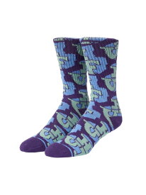 MOREX CREW SOCK HUF ハフ ソックス HUF ハフ 靴下・レッグウェア 靴下 パープル[Rakuten Fashion]