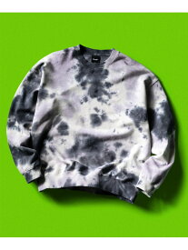 TIE DYE 89 LOGO CREWNECK SWEATSHIRT / HUF ハフ ロゴ スウェット トレーナー HUF ハフ トップス スウェット・トレーナー ネイビー グリーン【送料無料】[Rakuten Fashion]