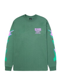 BUZZKILL L/S TEE HUF ハフ トップス カットソー・Tシャツ グリーン ホワイト【送料無料】[Rakuten Fashion]