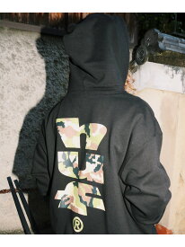 MEGABLAST CAMO FULL ZIP HOODIE / HUF ジップパーカー HUF ハフ トップス パーカー・フーディー ブラック グレー【送料無料】[Rakuten Fashion]