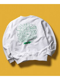 WHAT A JUNGLE CREW / HUF スウェット トレーナー HUF ハフ トップス スウェット・トレーナー ブラック グレー【送料無料】[Rakuten Fashion]