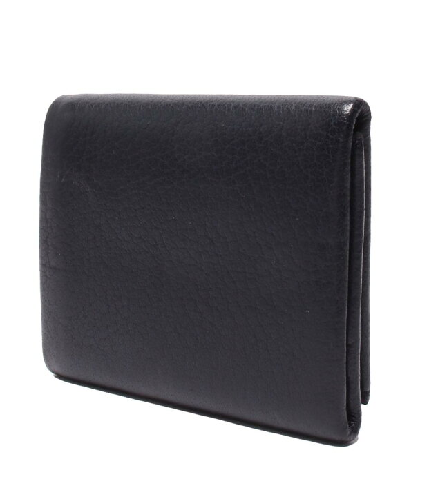 三つ折り財布中古 ジョルジオアルマーニ ブラック 