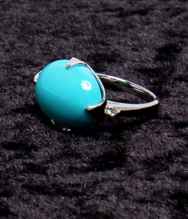 楽天市場】【中古】 美品 リング 指輪 Pt950 ターコイズ 8.00ct ダイヤ 