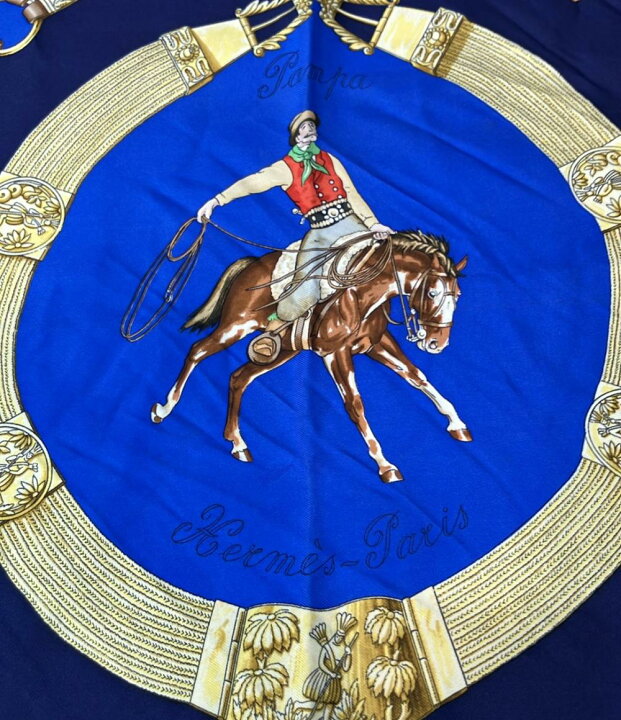 楽天市場】【中古】 エルメス スカーフ カレ90 シルク100% パンパ  