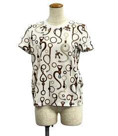 【7%OFFクーポン18日23:59迄】【中古】 美品 エルメス 半袖Tシャツ パノプリ・トゥ・キュイール レディース SIZE 34 (S) HERMES