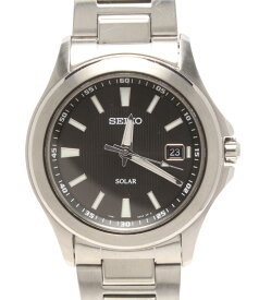【中古】 美品 セイコー 腕時計 ソーラー ブラック V145-0BY0 メンズ SEIKO