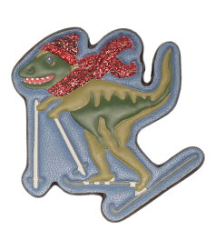 【先着クーポン11日1:59迄】【中古】 美品 コーチ ブローチ ダイナソー 恐竜 スキー レディース COACH