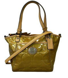 【全品5%OFFクーポン14日23:59迄】【中古】 コーチ 2WAYハンドバッグ ショルダーバッグ エナメル シグネチャー F20096 レディース COACH