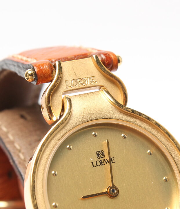 31 LOEWE ロエベ時計　アンティーク　ゴールド　レディース腕時計　ブラウン