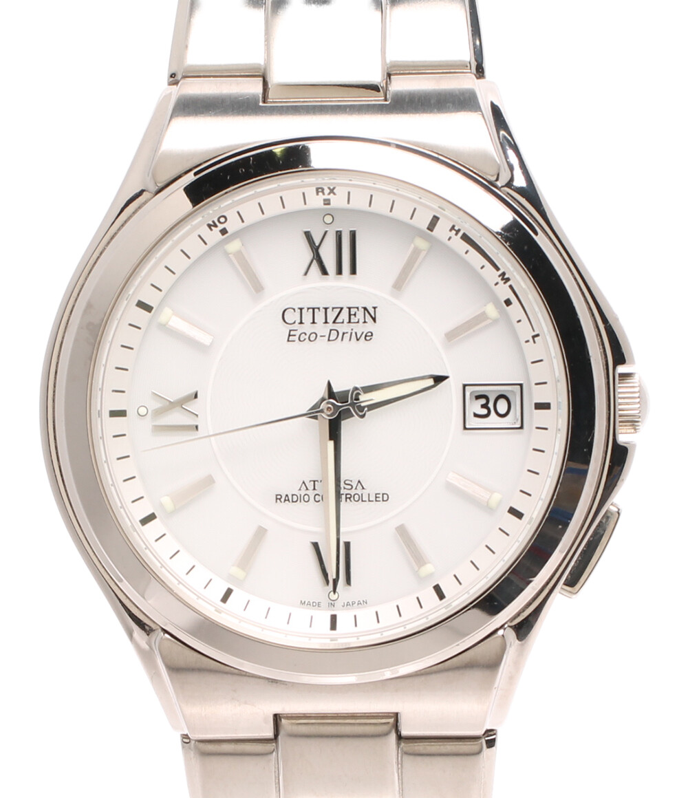 【送料無料】 【中古】 シチズン 腕時計 エコドライブ ATTEESA ソーラー ホワイト H110-T011331 メンズ CITIZEN