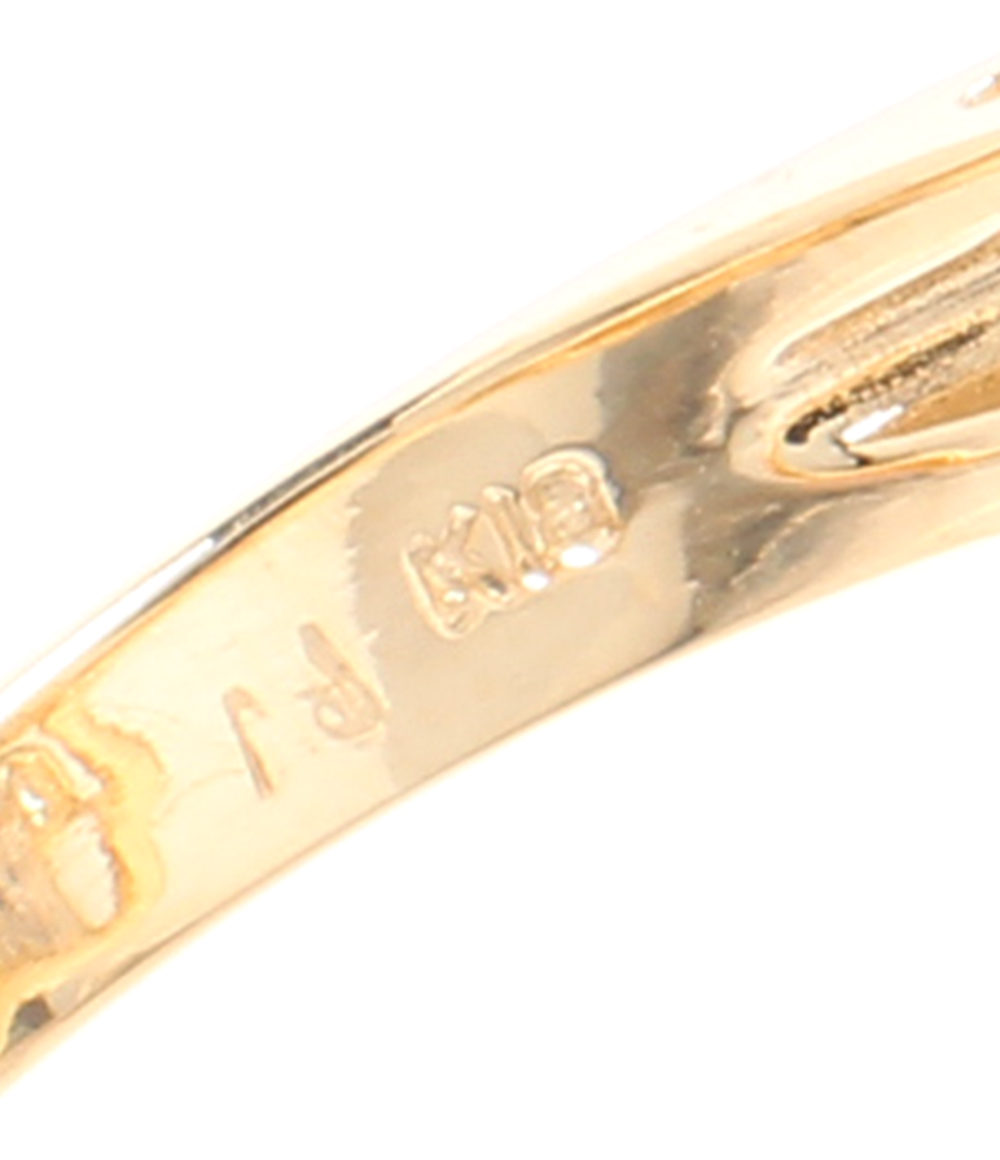 超激安人気 美品 8.5mm ダイヤ 0.43ct レディース SIZE 12号：ハグオール リング 指輪 K18 パール 爆買い豊富な