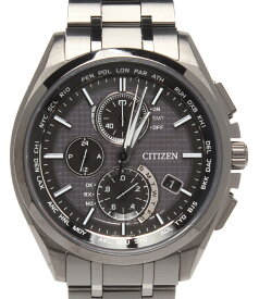 【中古】美品 シチズン 腕時計　 ブラックチタン アテッサ ソーラー ブラック H804-T019731 メンズ CITIZEN