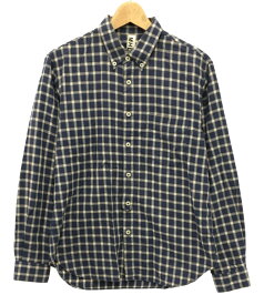 【中古】 エムエイチエル 長袖ボタンダウンシャツ チェック柄 メンズ SIZE M (M) MHL.