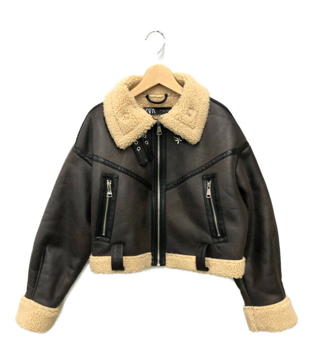 楽天市場】【中古】 ザラ ムートンコート ボアジャケット レディース 