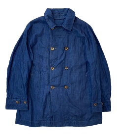 【中古】 45アールピーエム ピーコート リネン インティゴ染め ダブルボタン メンズ SIZE 4 45RPM