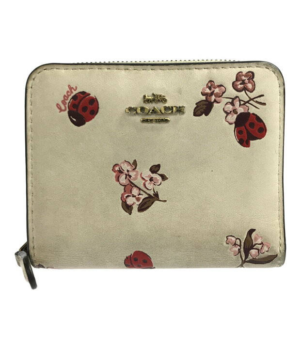 楽天市場】【中古】 コーチ 二つ折り財布 てんとう虫 花柄 6412 