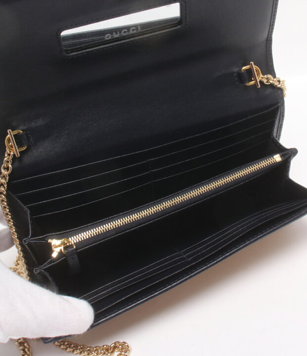 楽天市場】【中古】美品 グッチ チェーンショルダーウォレット 長財布 