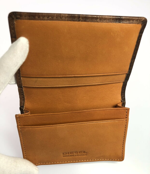 楽天市場】【中古】 ディーゼル 名刺入れ カードケース クロコ調型押し  