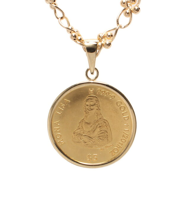 楽天市場】【中古】 ネックレス K24 K18 1／20oz モナリザコイントップ  