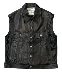【中古】 ダイリク ライダースジャケットベスト ブラック 牛革 Leather Vest 22ss メンズ SIZE S DAIRIKU