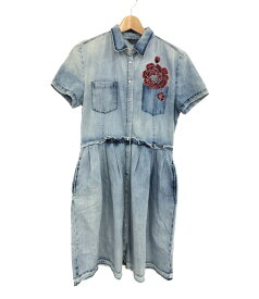 【中古】 ディーゼル 半袖デニムワンピース 花柄 レディース SIZE M (M) DIESEL