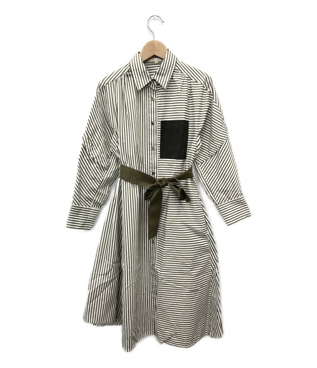 楽天市場】【中古】美品 マジェ 長袖シャツワンピース ストライプ 
