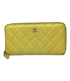 【中古】 シャネル ラウンドファスナー長財布 ココマーク マトラッセ レディース CHANEL