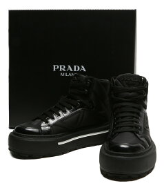 【中古】 プラダ ハイカットブーツ ブラック Renylon 2TG183 メンズ SIZE 7 PRADA