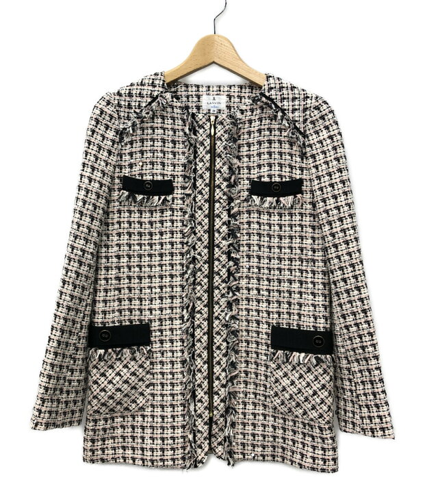 楽天市場】【中古】美品 ランバンオンブルー ノーカラージャケット  