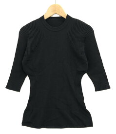 【中古】美品 イッセイミヤケ 七分袖ニット MELLOW STRETCH IM33-KN293 レディース SIZE 2 (M) ISSEY MIYAKE