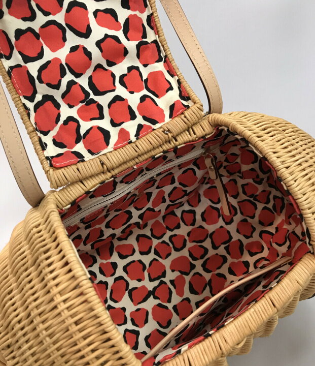 ケイトスペード kate spade アルマジロ 籐バッグ 作れれ カゴバッグ 