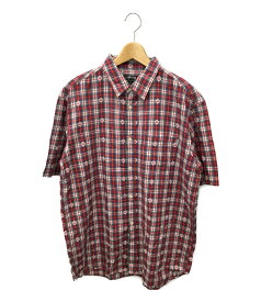 【中古】 ステューシー 半袖刺繍チェックシャツ メンズ SIZE XL (XL以上) STUSSY