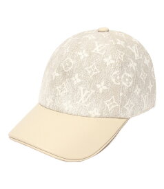 【中古】美品 ルイヴィトン ジャガードデニムキャップ 帽子 ベージュ モノグラム M7059M レディース Louis Vuitton