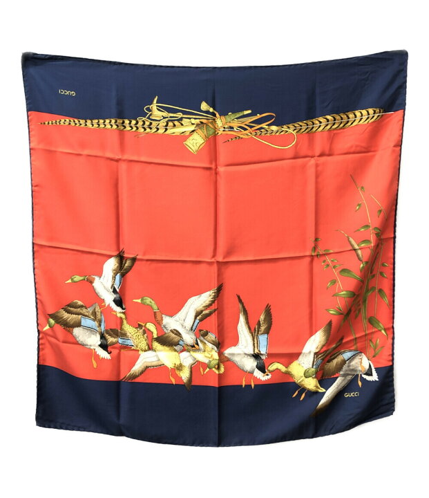 楽天市場】【中古】 グッチ スカーフ シルク100% 鴨柄 レディース  