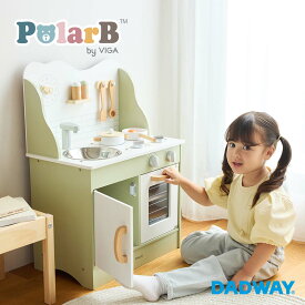 PolarB ポーラービー おままごとキッチン フォレストグリーン | おもちゃ 玩具 オモチャ キッチン おままごと ごっこ遊び プレゼント ギフト 木製 誕生日 誕生日プレゼント インテリア 知育玩具 キッチンセット 男の子 女の子