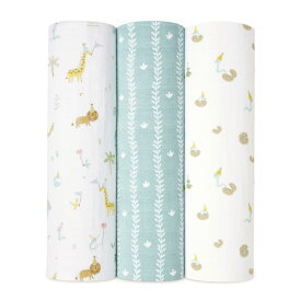 aden + anais エイデンアンドアネイ スワドル 3枚 | おくるみ コットン 干支シリーズ 巳年 出産祝い 干支 授乳ケープ おむつシート プレイマット ブランケット ベッドシーツ オールシーズン クリスマス プレゼント ギフト 男の子 女の子