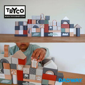【SALE対象】TRYCO トライコ ブロックセット 50ピース | プレゼント ギフト 積み木 つみき 赤ちゃん 子供 こども 子ども 誕生日 出産祝い 木のおもちゃ 木製玩具 知育玩具 木の積み木 おもちゃ オモチャ 玩具 男の子 女の子