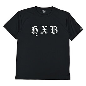 HXB ドライTEE【Blackletter】 BLACK×WHITE バスケットボール ドライTシャツ