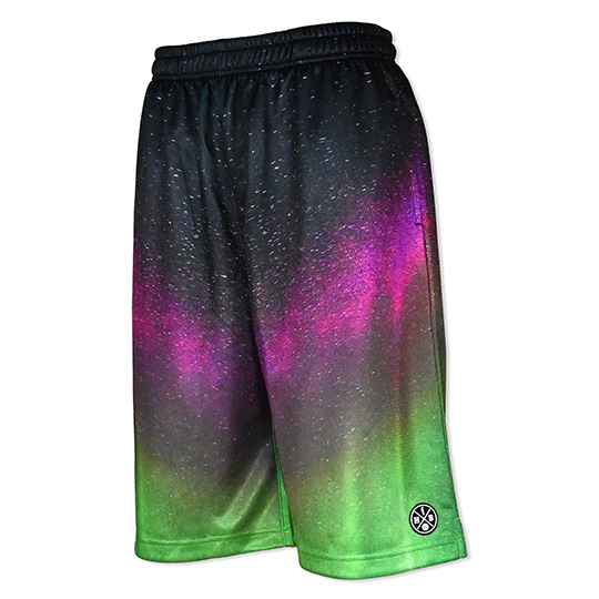 バスケットボールブランド HXB(エイチエックスビー) HXB Graphic Mesh Pants【Pink Aurora】 バスケットボールパンツ バスパン オーロラ柄