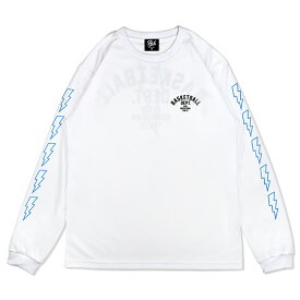 HXB DRY Long Sleeve Tee【DEPT】WHITE×BLACK+BLUE バスケットボール ドライロンTEE
