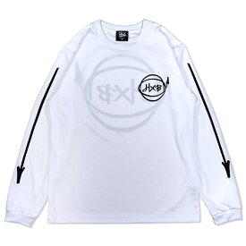 HXB DRY Long Sleeve Tee 【Marker】 WHITE×BLACK バスケットボール ドライロンTEE