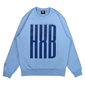 HXB SWEAT CREW NECK 【SLENDER】 ACID BLUE×NAVYバスケットボール　スウェット クルー トレーナー
