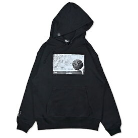 HXB HOODIE【PHOTO BALL】 BLACK×WHITE　バスケットボール　スウェット フードパーカ