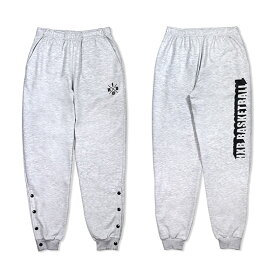 HXB SWEAT PANTS【QUICKLY】HEATHER GRAY×BLACK バスケットボール 裾ボタン付き スウェットパンツ