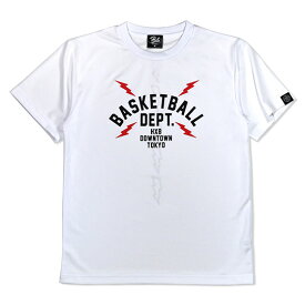 HXB ドライTEE【DEPT】 WHITE×BLACK+RED バスケットボール ドライTシャツ