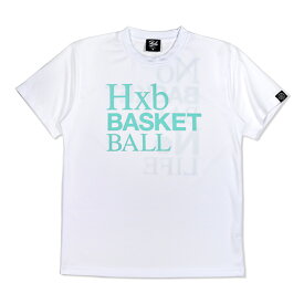 HXB ドライTEE 【NO LIFE】 WHITE×COOLMINT　バスケットボール ドライTシャツ