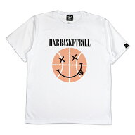 HXB ドライTEE 【Smiley】 WHITE×ORANGE+BLACK ホワイト バスケットボール Tシャツ